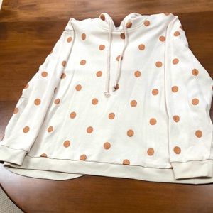 NWT rose gold polka dot swing back hoodie